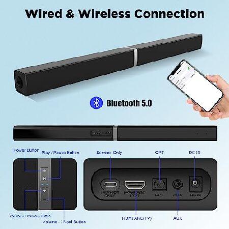 気に入って購入 MZEIBO Sound Bars for TV Bluetooth 5.0 4 Speakers Deep Bass Home Theater TV Speakers Optical/HDMI/Aux/Remote Control/Wall-Mounted