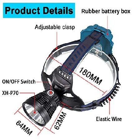 最短発送受付中 Rechargeable headlamp for Adults，100000 high Lumen Head lamp Super Bright 4 Modes LED Headlight Power Output Tail Warning Light，Waterproof Head Lights