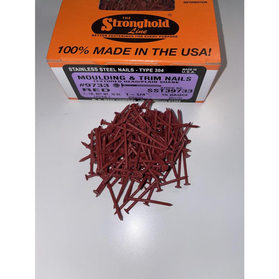 直販卸売り Eagle 1 Smooth Shank Stainless Steel Vinyl Siding Nails 1 Pound Box， 1.25， about 600 nails 304 Stainless Steel Nails 1LB RED