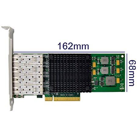 オンラインストア販売店 10Gb PCI-e 3.0 X8 NIC ネットワークカード クアッドSFP+ポート Broadcom BCM57840コントローラー付き PCI Express イーサネット LANアダプター Windowsサーバー