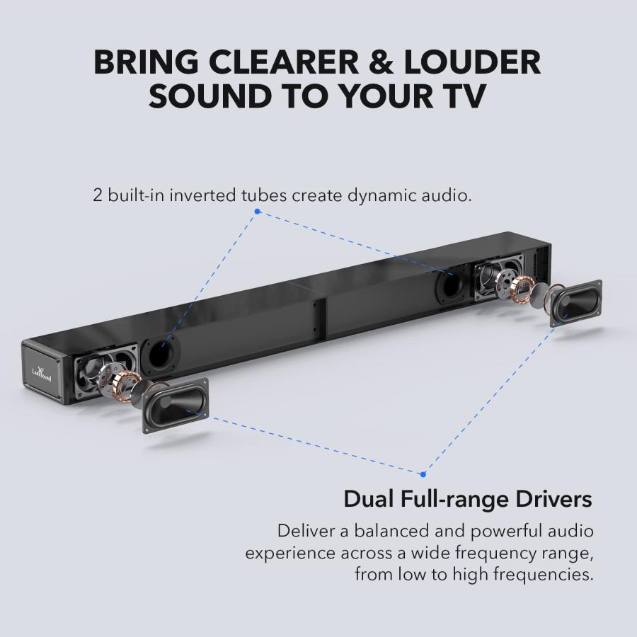 LARKSOUND Sound Bar for TV, Surround Sound System, TV Speaker
