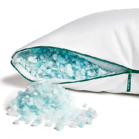 Marlow ベッド枕 - 低反発素材 冷却ジェルと調節可能な硬さ - キング