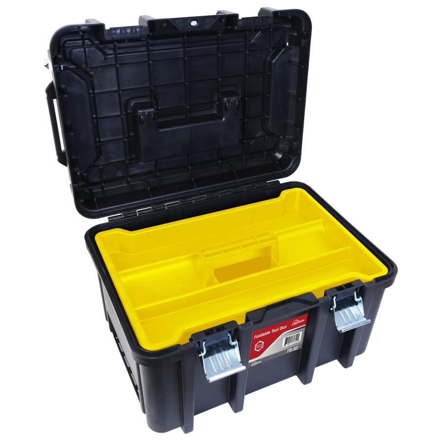 新規購入 MIRSION 19-inch Tool Box， 2 Pieces Tool Box Organizer with Removable Tray， Multipurpose Stackable Tool Box for Household， Craftsman and Garage， Black
