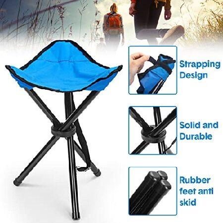 人気の中古品 Deekin 4 Pcs Folding Camping Stool， 15.7 Inch Tall Portable Tripod Chair Camping Chair Outdoor Travel Foldable Lightweight Collapsible Seat for Campin