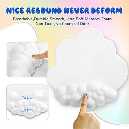 【ほぼ新品】 MANBASNAKE Cloud Mouse Pad Wrist Support Keyboard Wrist Rest Set with Ergonomic Memory Foam，Non-Slip Base，Cloud Coasters for Home，Office，Laptop，Deskto