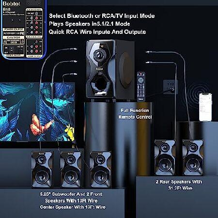 日本店舗 Bobtot Surround Sound Speakers Home Theater Systems - 700 Watts Peak Power 5.1/2.1 Stereo Bluetooth Speaker System 5.25 Subwoofer Strong Bass with HD