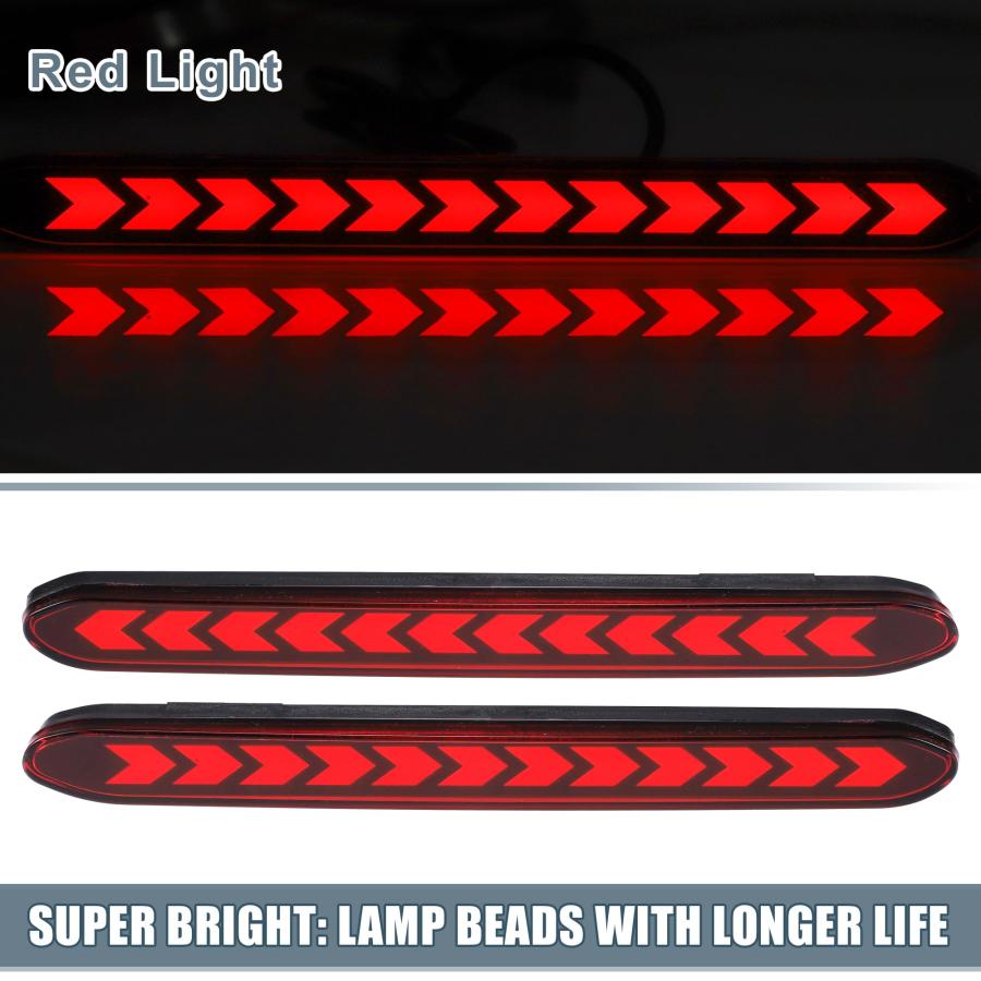 【再入荷！】 A ABSOPRO Car Rear Bumper Reflector Fog Brake Driving Tail Light Turn Signal Light Red LED for Honda Odyssey 2007-2013 Red Lens 1 Pair