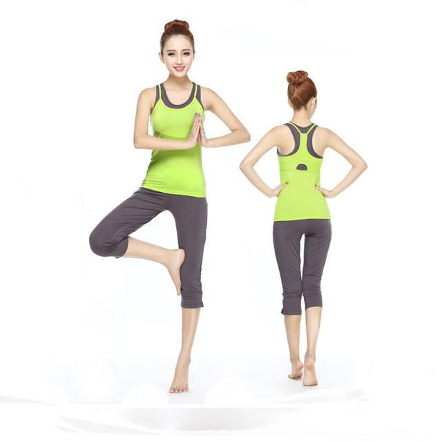 スリーピース女性ヨガセットソフトスポーツスーツ通気性クイックドライワークアウトフィットネススーツジムスポーツベスト Green L Fra504 Pre Style 通販 Yahoo ショッピング