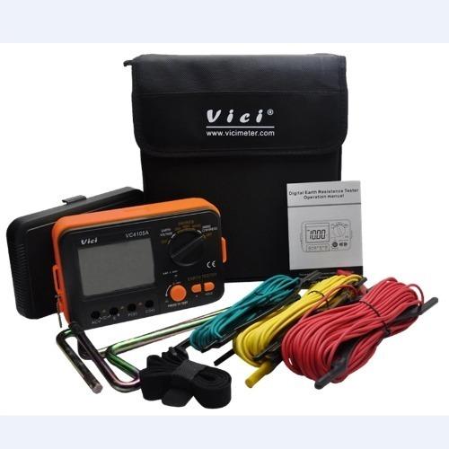 業務用 VICI VC4105A 液晶デジタル 接地抵抗計アース抵抗電圧メーター 避雷針測定器ツール  測定器
