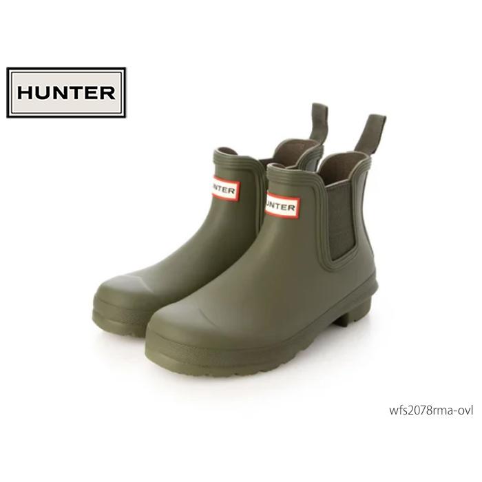 【美品】HUNTER コマンド チェルシー ブーツ　レインブーツ　オリーブ ハンター HUNTER 【メンズ】コマンドチェルシーブーツ （DARK