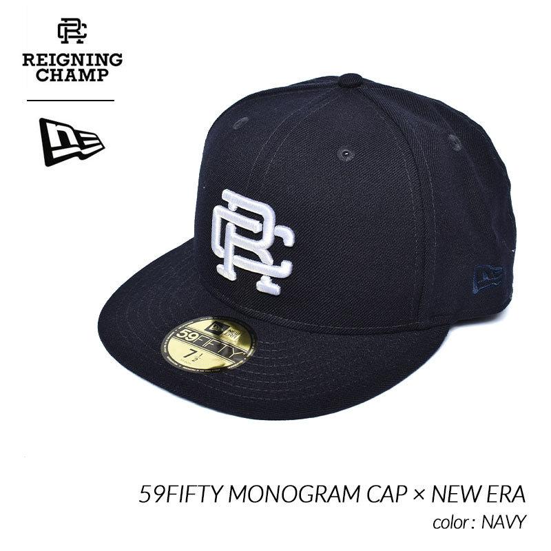 REIGNING CHAMP × NEW ERA 59FIFTY MONOGRAM CAP NAVY レイニングチャンプ ニューエラ モノグラム キャップ ( レーニングチャンプ RC-7052 )｜precious-place