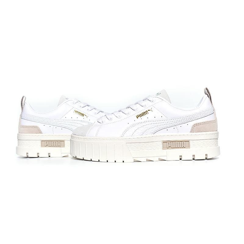 新品⭐︎ PUMA MAYZE WNS 厚底スニーカースエード×金ロゴ24.5 PUMA MAYZE PRM WNS 