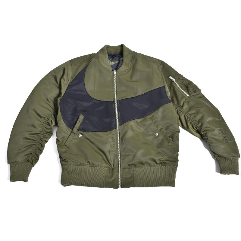 NIKE M NSW SYEFL SWOOSH BOMBER KHAKI × WHITE ナイキ ボンバー NIKE M NSW SYEFL SWOOSH BOMBER KHAKI × WHITE ナイキ ボンバー