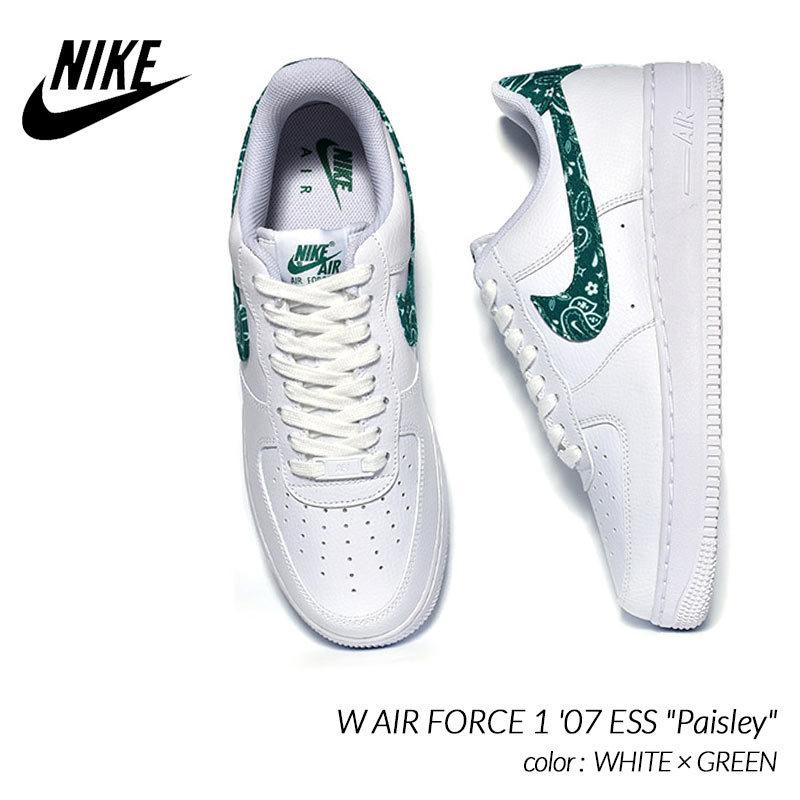 NIKE W AIR FORCE 1 '07 ESS "Paisley" WHITE × GREEN ナイキ ウィメンズ エアフォース スニーカー ( レディース メンズ DH4406-102 )｜precious-place