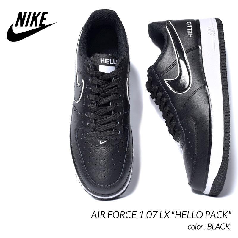 NIKE AIR FORCE 1 07 LX "HELLO PACK" BLACK ナイキ エアフォース スニーカー ( ハロー 黒 ブラック 白 ホワイト CZ0327-001 )｜precious-place