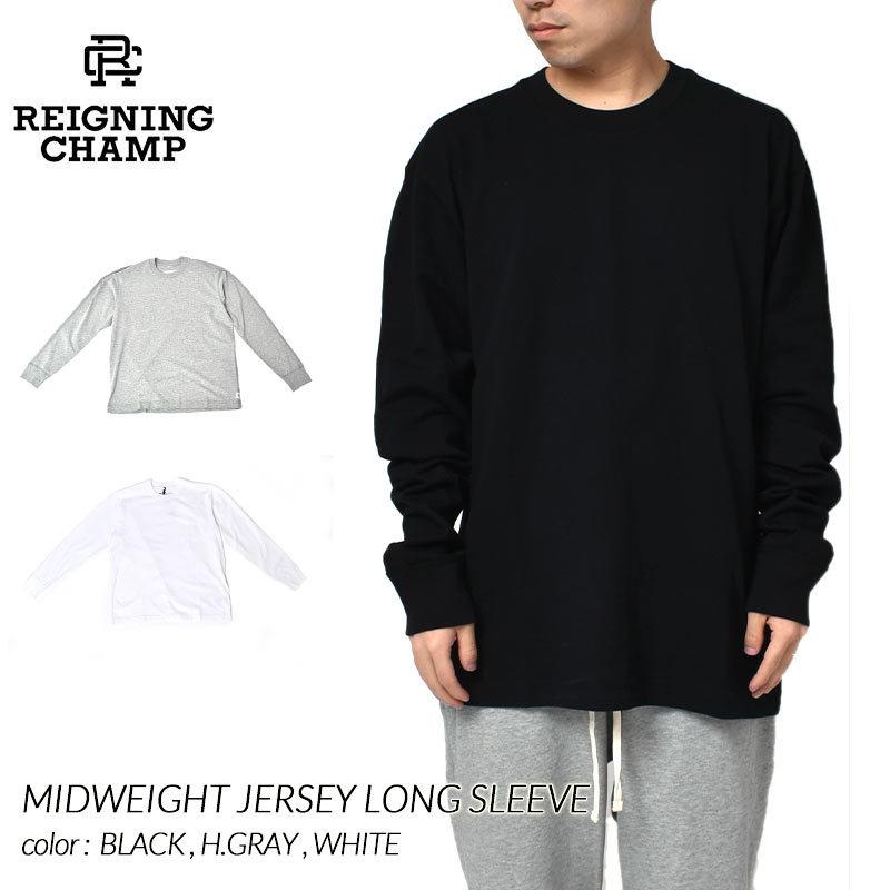REIGNING CHAMP MIDWEIGHT JERSEY LONG SLEEVE WHITE BLACK H REIGNING CHAMP MIDWEIGHT JERSEY LONG SLEEVE WHITE BLACK H