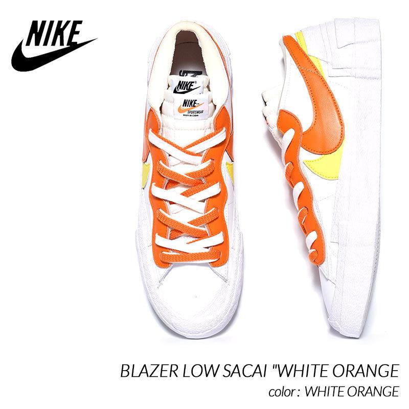 NIKE × SACAI Blazerホワイト ローカット スニーカー Blazer Low x sacai 'White Patent Leather' (DM6443-100