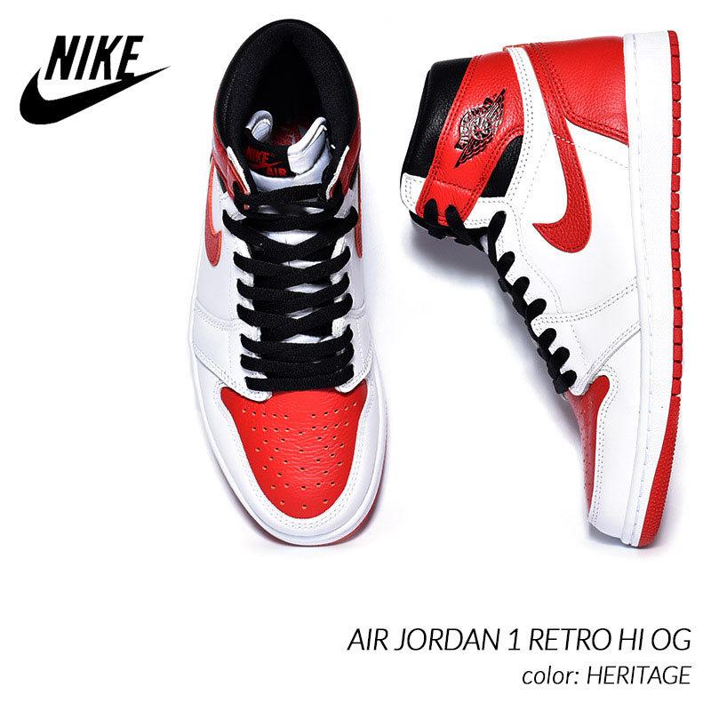 Nike Air Jordan 1 Retro Hi Og Heritage ナイキ エア ジョーダン 1 レトロ ハイ スニーカー ヘリテイジ 白 赤 黒 レッド 5550 161 3726 Precious Place 通販 Yahoo ショッピング