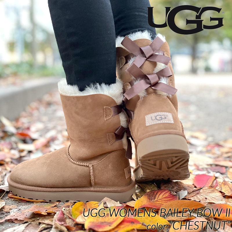UGG WOMENS BAILEY BOW II CHESTNUT アグ ムートンブーツ UGG WOMENS BAILEY BOW II CHESTNUT アグ ムートンブーツ