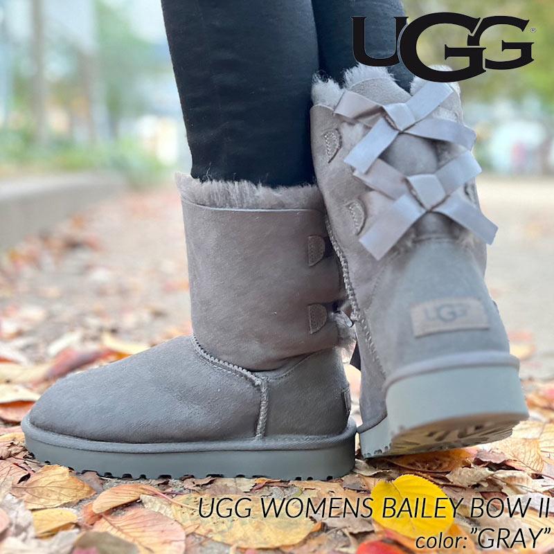 UGG WOMENS BAILEY BOW II GRAY アグ ムートンブーツ ベイリー UGG WOMENS BAILEY BOW II GRAY アグ ムートンブーツ ベイリー