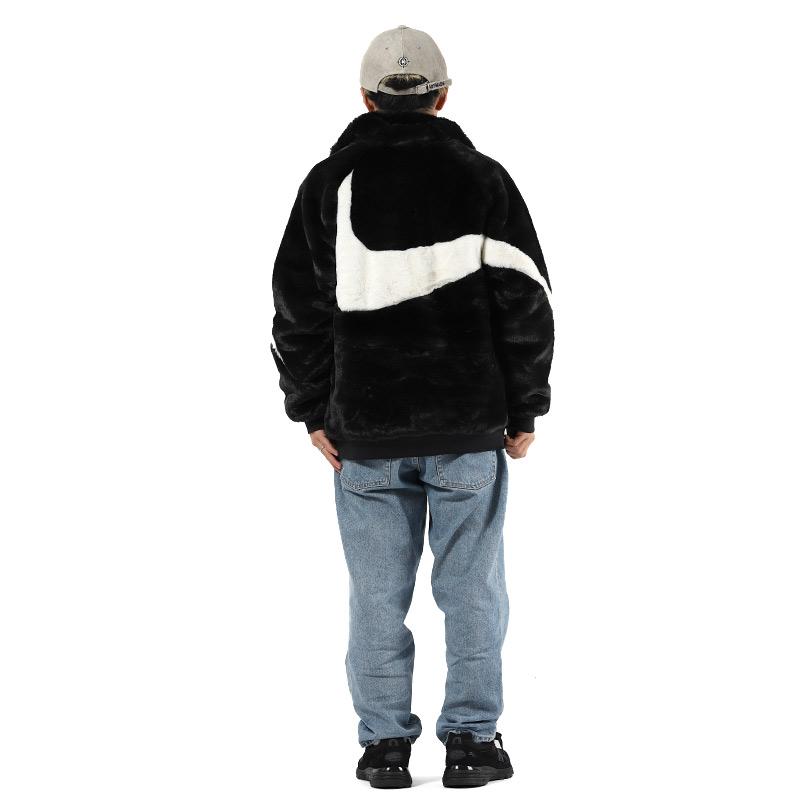 日本未発売 NIKE NSW BIG SWOOSH FUR JACKET BLACK ナイキ ビッグ