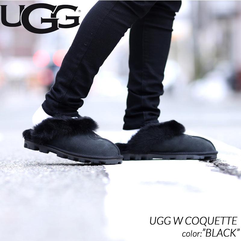 UGG W COQUETTE BLACK アグ ウィメンズ サボ コケット サンダル UGG W COQUETTE BLACK アグ ウィメンズ サボ コケット サンダル