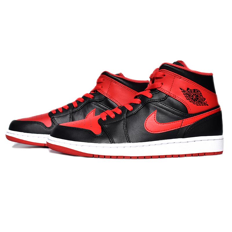 NIKE AIR JORDAN 1 MID "Bred Toe" ナイキ エア ジョーダン 1 ミッド スニーカー ( ブレッドトゥ 黒 赤 ブラック レッド メンズ DQ8426-060 )｜precious-place｜02