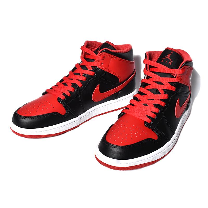 NIKE AIR JORDAN 1 MID "Bred Toe" ナイキ エア ジョーダン 1 ミッド スニーカー ( ブレッドトゥ 黒 赤 ブラック レッド メンズ DQ8426-060 )｜precious-place｜03