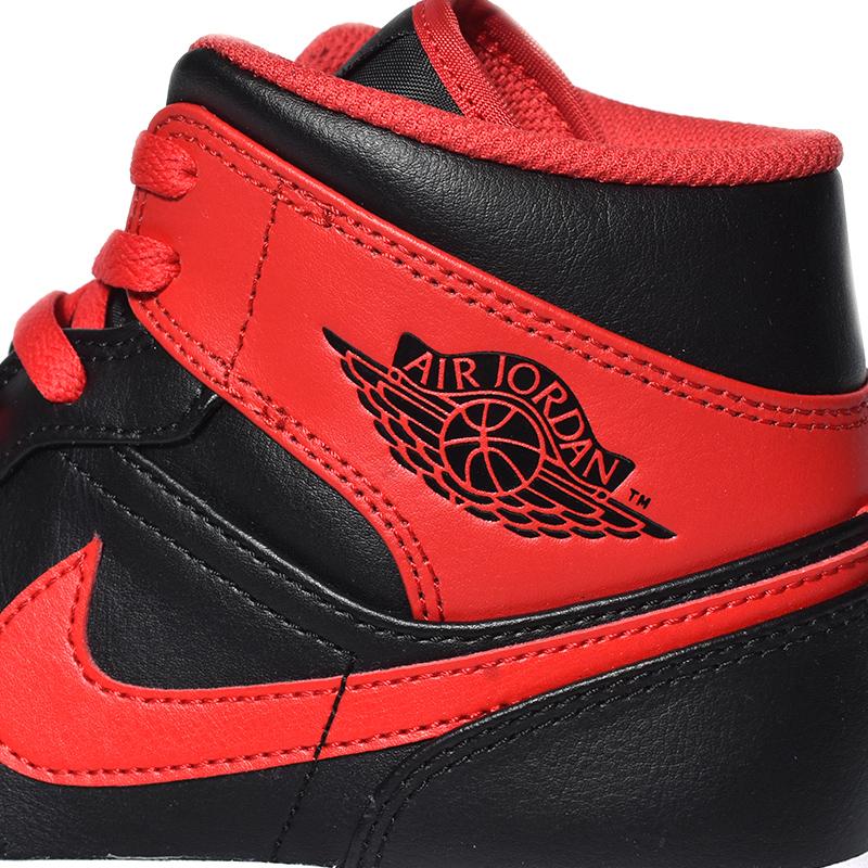 NIKE AIR JORDAN 1 MID "Bred Toe" ナイキ エア ジョーダン 1 ミッド スニーカー ( ブレッドトゥ 黒 赤 ブラック レッド メンズ DQ8426-060 )｜precious-place｜08