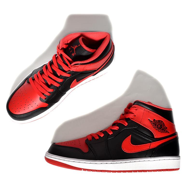 NIKE AIR JORDAN 1 MID "Bred Toe" ナイキ エア ジョーダン 1 ミッド スニーカー ( ブレッドトゥ 黒 赤 ブラック レッド メンズ DQ8426-060 )｜precious-place｜09