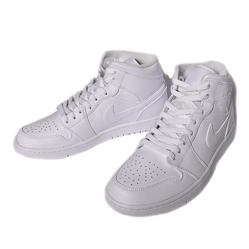 NIKE AIR JORDAN 1 MID "TRIPLE WHITE" ナイキ エア ジョーダン 1 ミッド スニーカー ( 白 ホワイト メンズ 554724-136 )｜precious-place｜03