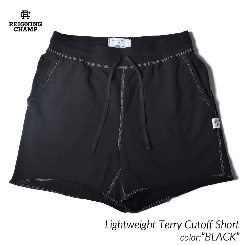 REIGNING CHAMP Lightweight Terry Cutoff Short BLACK
