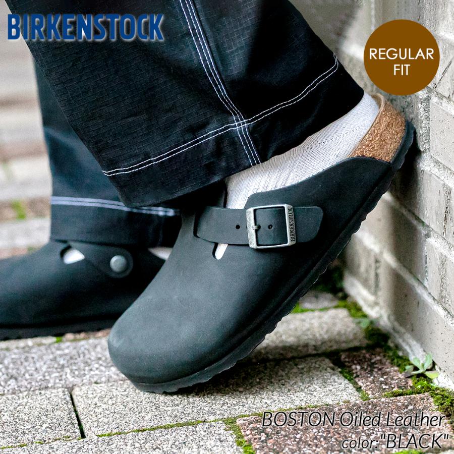 BIRKENSTOCK BOSTON Oiled Leather ( REGULAR FIT ) BLACK BIRKENSTOCK BOSTON Oiled Leather ( REGULAR FIT ) BLACK