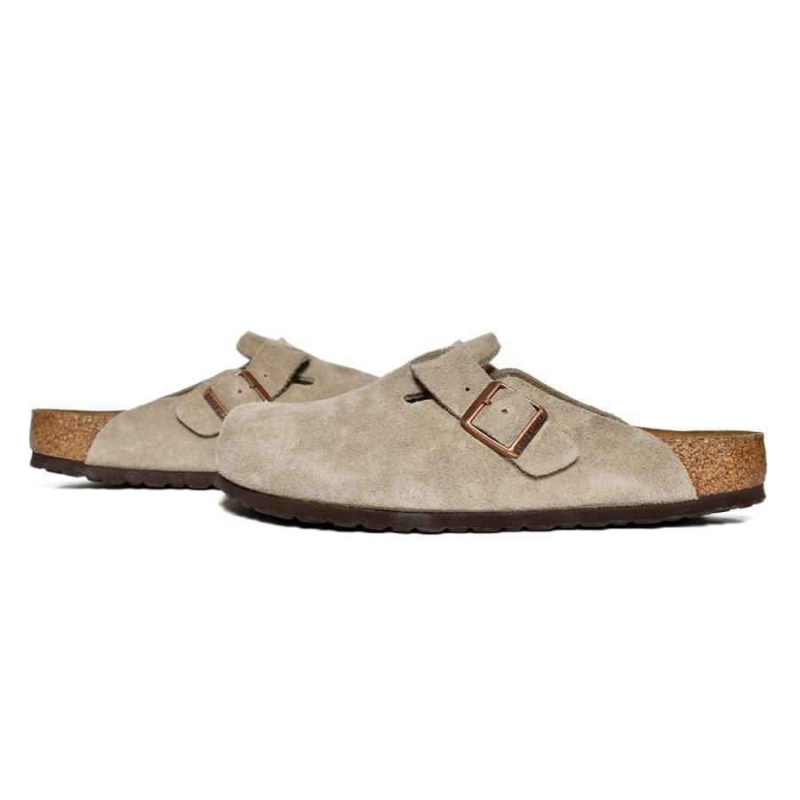 BIRKENSTOCK BOSTON SOFT FOOTBED SUEDE ( REGULAR FIT ) TAUPE