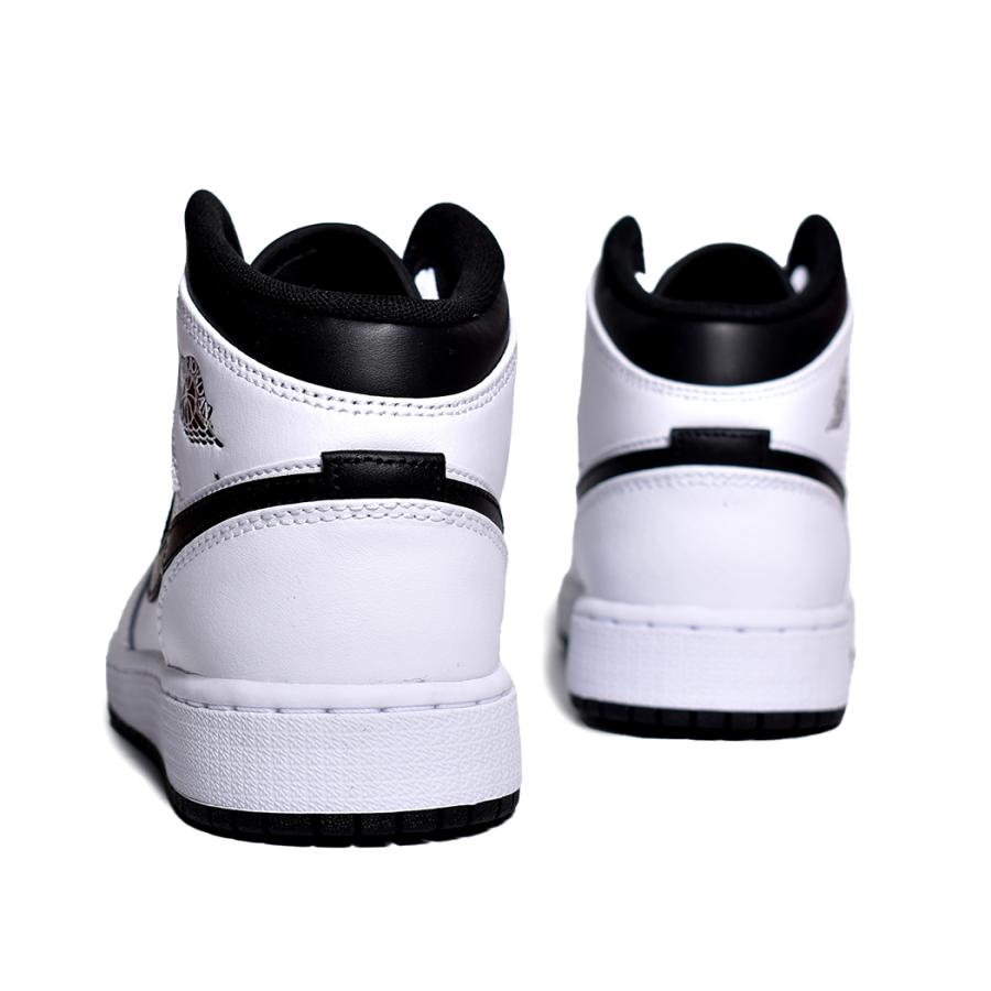 NIKE AIR JORDAN 1 MID GS "White Black" ナイキ エア ジョーダン ミッド スニーカー 白 ホワイト 黒 ブラック レディース ウィメンズ DQ8423-132｜precious-place｜03