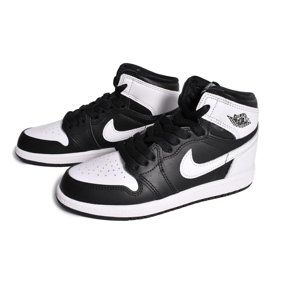 NIKE AIR JORDAN 1 RETRO HIGH OG PS "BLACK WHITE" ナイキ エア ジョーダン ハイ スニーカーパンダ PANDA キッズ KIDS FD1412-010｜precious-place｜02