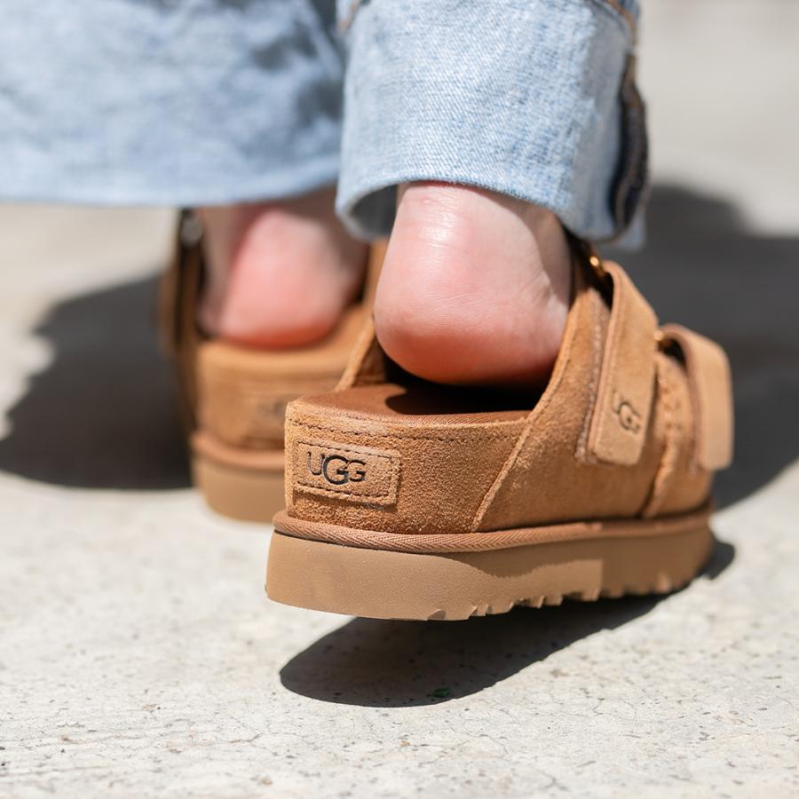 UGG W GOLDENSTAR HI SLIDE SANDAL "CHESTNUT" アグ ウィメンズ ゴールデンスター  ハイ スライド サンダル レディース (スエード 厚底 ウィメンズ 1155458)｜precious-place｜03