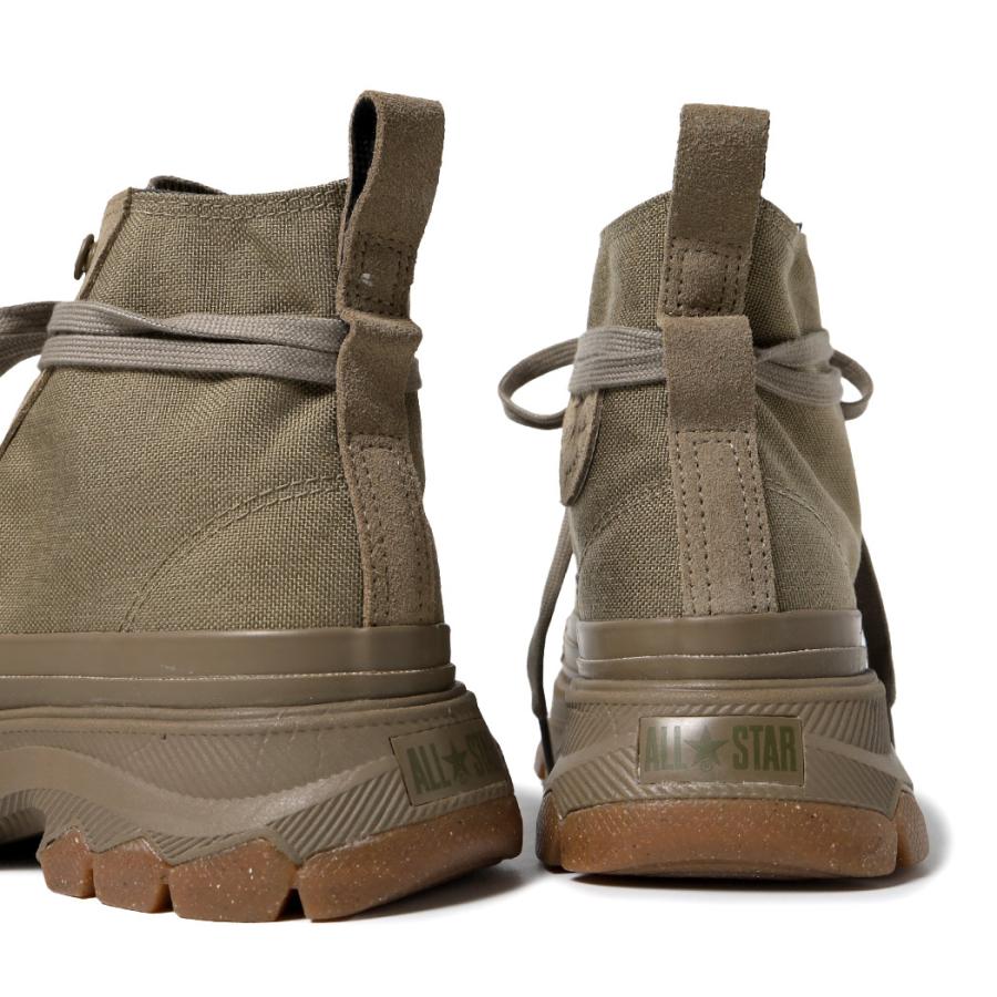 【美品】コンバース トレックウェーブ HI BT カーキ 厚底 ブーツ 24.5 CONVERSE コンバース オールスター スニーカー メンズ 靴