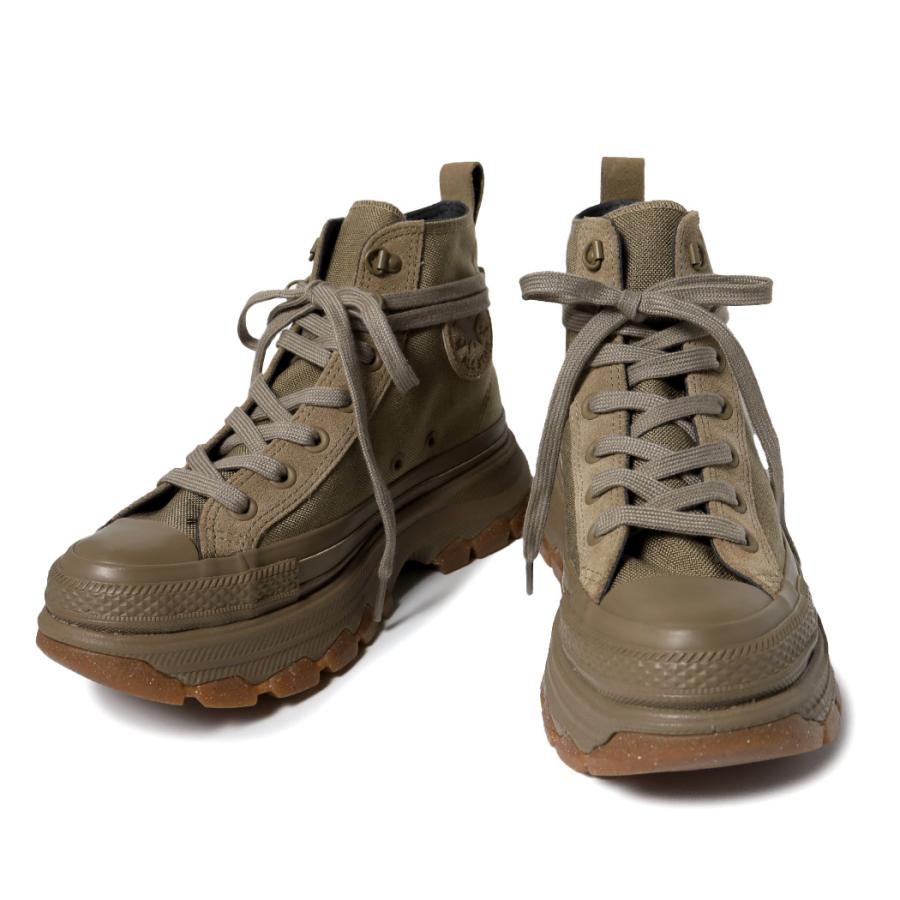 【極美品】コンバース トレックウェーブ HI BT カーキ 厚底 ブーツ ① 極美品】コンバース トレックウェーブ HI BT カーキ 厚底 ブーツ