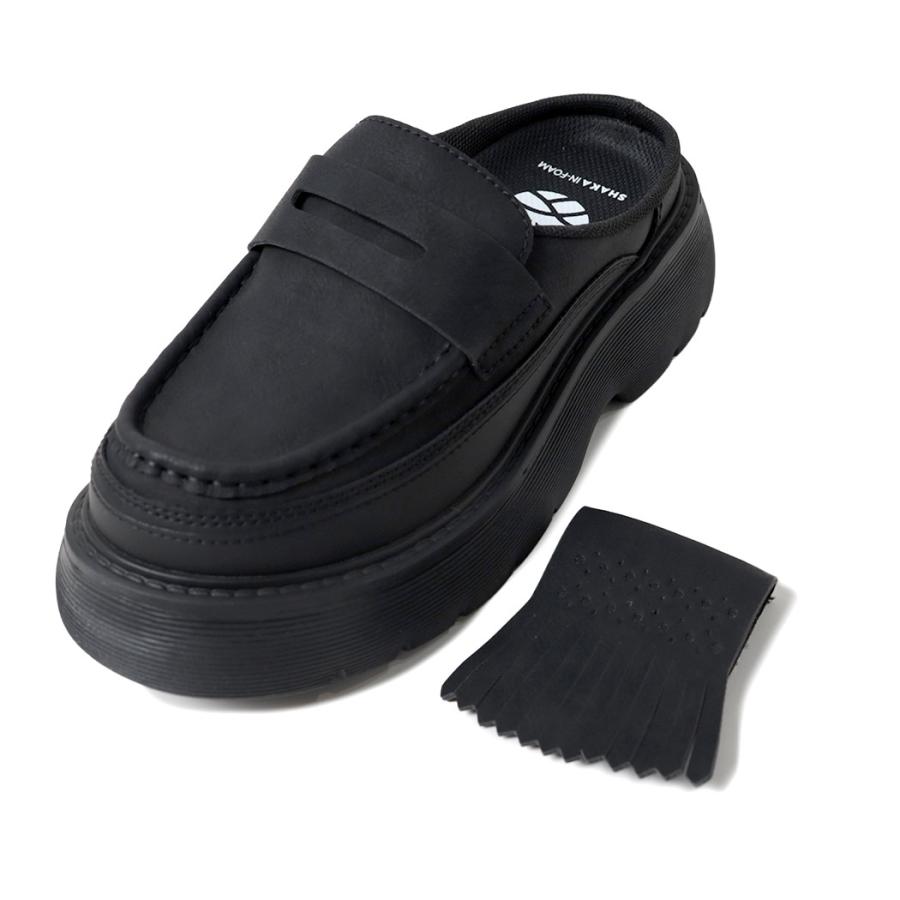 SHAKA シャカ キルト ローファー ミュール チャンキー