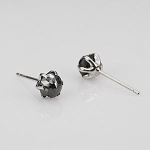 t*7様 ブラックダイヤピアス 楽天市場】18金 ブラック ダイヤモンド ピアス メンズ 18k ホワイト