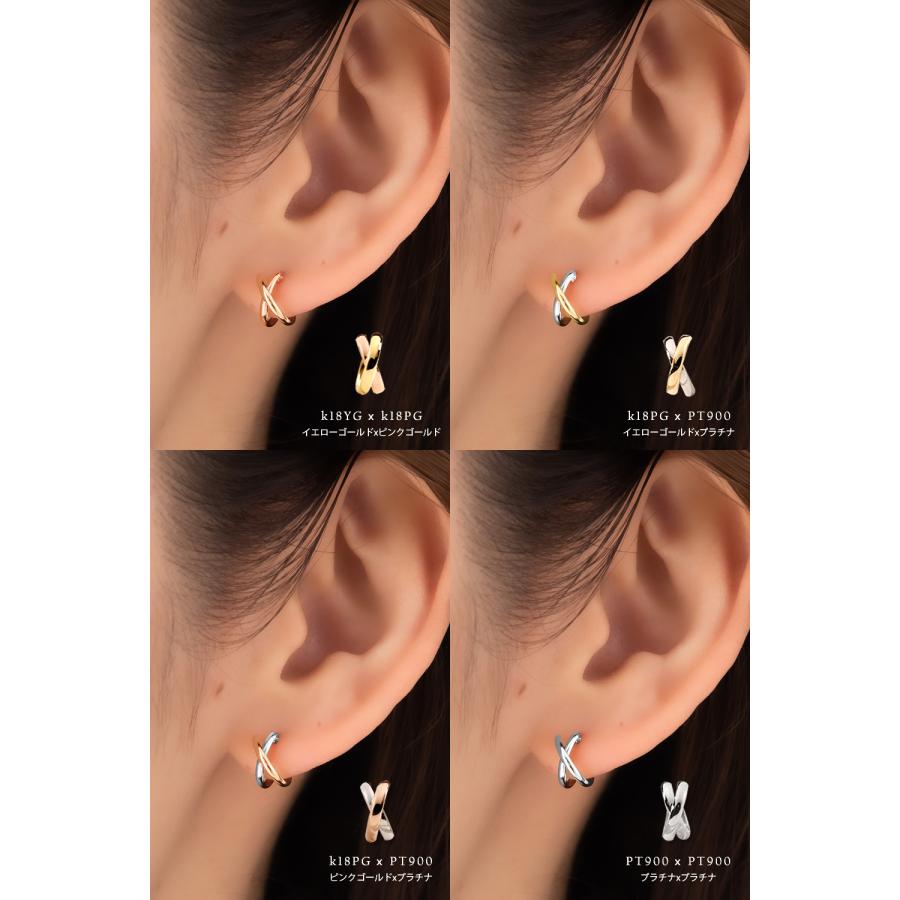 ピアス レディース フープピアス コンビカラー バイカラー ツーカラー