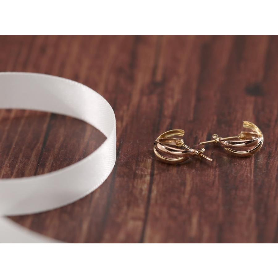 ピアス レディース フープピアス コンビカラー バイカラー ツーカラー