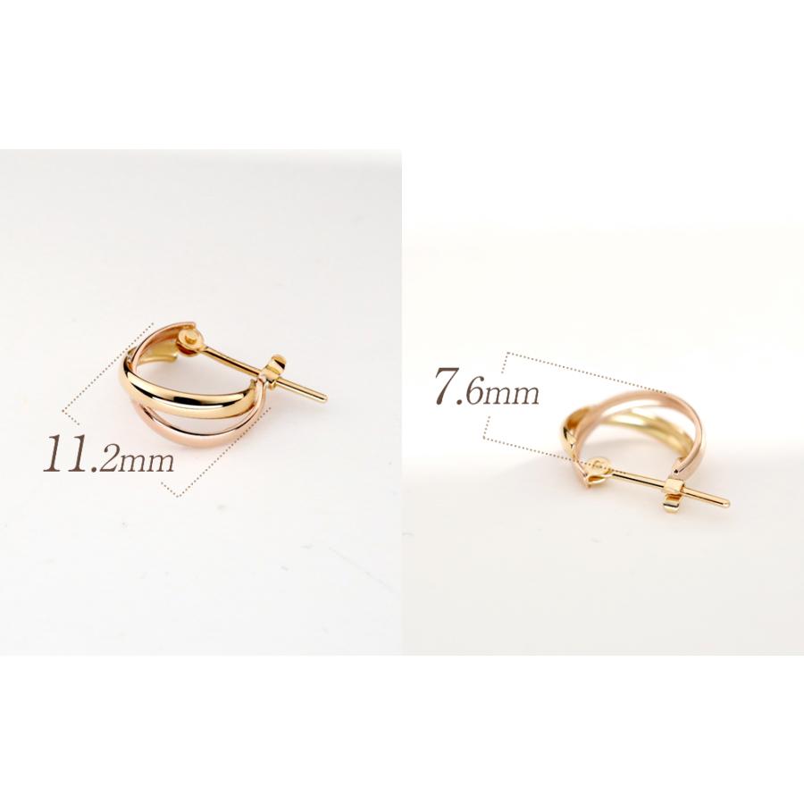 美品☆Pt900×K18コンビ バイカラー フープピアス スナップピアス ピアス レディース フープピアス コンビカラー バイカラー ツーカラー