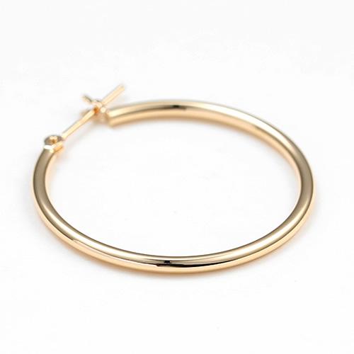 ピアス k18 地金 フープ 直径25mmｘパイプ径1.5mm デイリー使い レディース 女性用　メンズ 男性用 ジュエリー_2