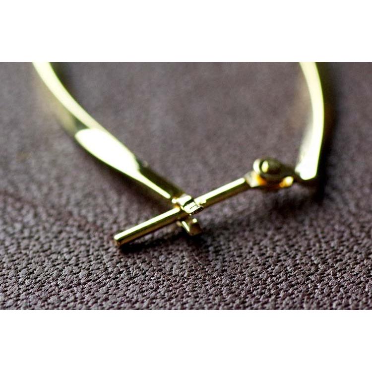K18YG イエローゴールド 18K 18金 フープピアス リーフモチーフ