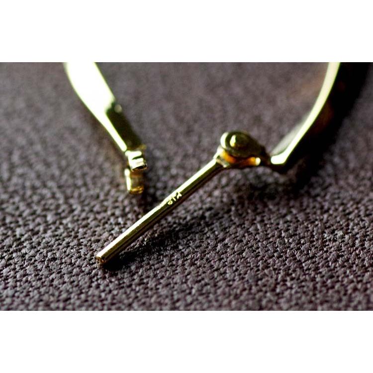 K18YG イエローゴールド 18K 18金 フープピアス リーフモチーフ