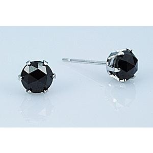ブラックダイヤ ローズカットピアス (TOTAL 1.00ct) レディース 女性用 