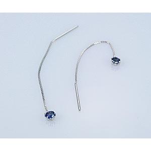 プラチナ アメリカン サファイヤピアス レディース 女性用 ジュエリー おしゃれ シンプル 大人 可愛い つけっぱなし アレルギー対策 日本製