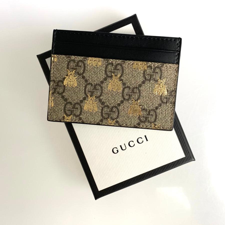 グッチ Gucci カードケース 名刺入れ パスケース ベージュ ブラック ゴールド ビー ハチ プリント キャンバス レザー fguccif ブランドショップprecious 通販 Yahoo ショッピング